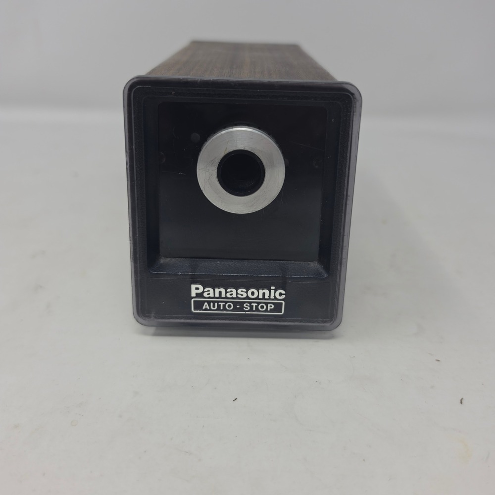 Vintage Panasonic Auto-Stop Electric Pencil Sharpener KP-33 Wood Grain Retro